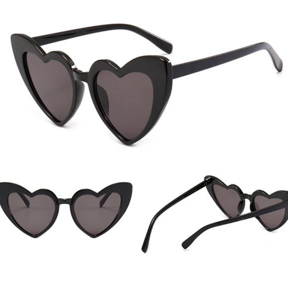 RETRO OVERSIZE LOLITA HEART SHAPED SUNGLASSES MOD - Picture 3 of 7
